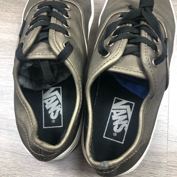VANS gold metallic sllce up fashion sneakers - Picture 4 of 7